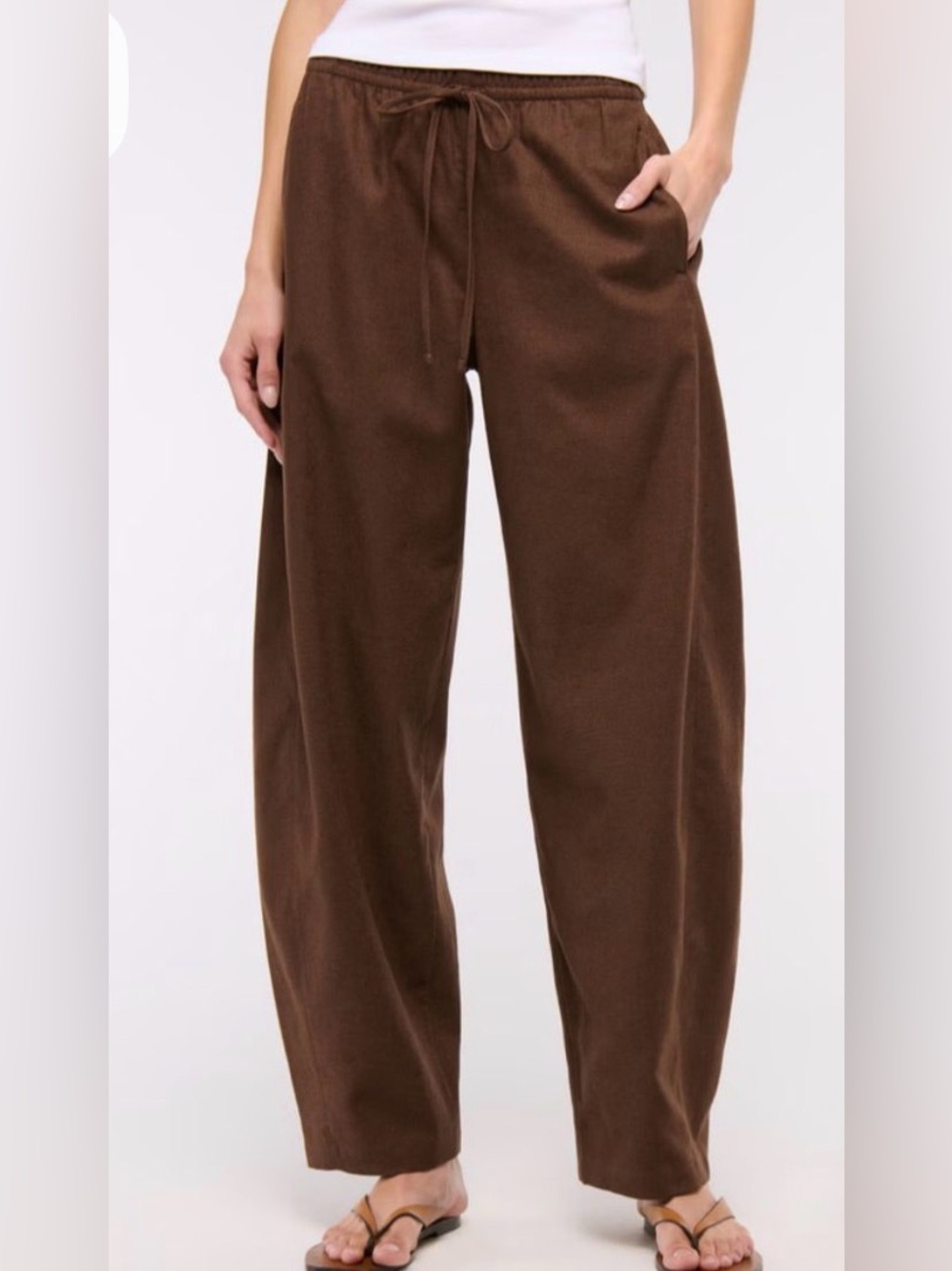 Abercrombie Linen Barrel Leg Pants